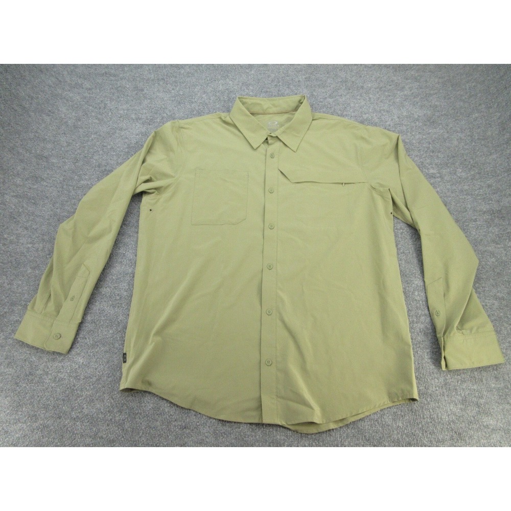 Oakley Mens Shirt Regular Fit Green Long Sleeve Button Up XL